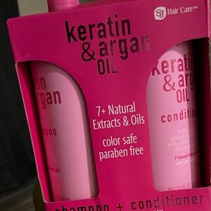 Keratin & Argan Oil Shampoo and Conditioner Set - Pink
